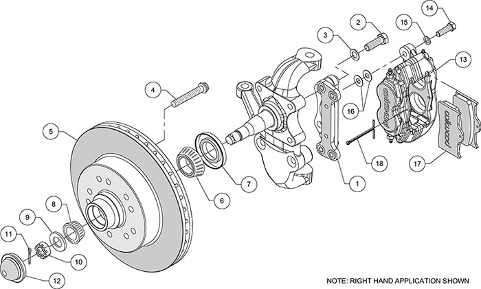 140-15318 - Wilwood Big Brake Kit - Front - 292x25mm Plain - Dynalite-M Black