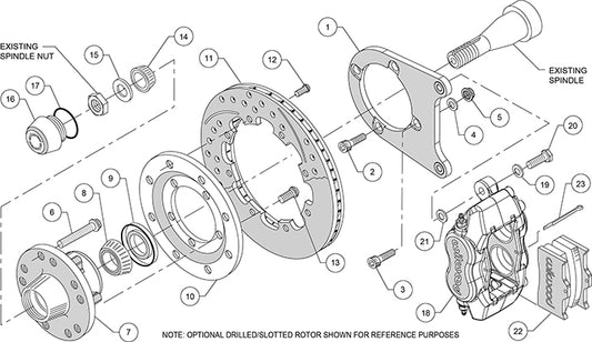 140-8583-R - Wilwood Big Brake Kit - Front - 309x20mm Plain - Dynalite Internal Red