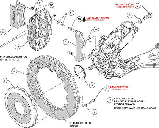 140-13018 - Wilwood Big Brake Kit - Front - 327x28mm Bi-Slotted - Superlite 6R Black