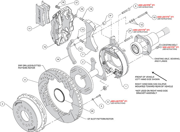 140-13677-D - Wilwood Big Brake Kit - Rear - 327x28mm Curved Slotted & Cross Drilled - Superlite 4R Black