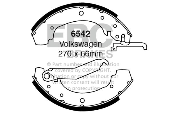 6542 - EBC Brake Shoes; Rear