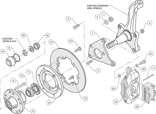 140-2713-BD - Wilwood Big Brake Kit - Front - 273x9mm Cross Drilled - Dynalite Anodized