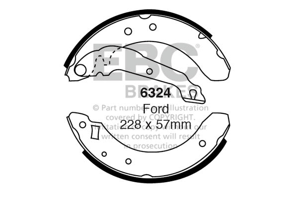 6324 - EBC Brake Shoes; Rear