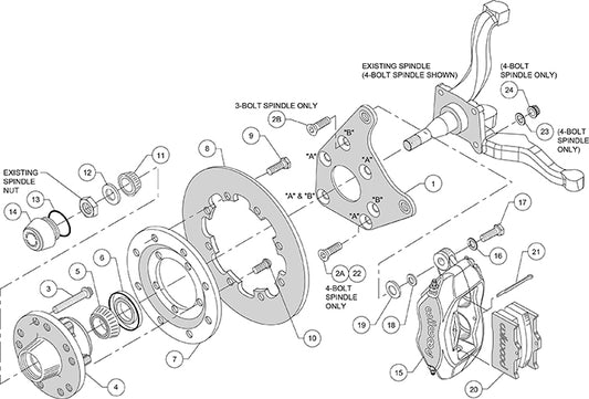 140-4307-BD - Wilwood Big Brake Kit - Front - 298x9mm Cross Drilled - Dynalite Anodized