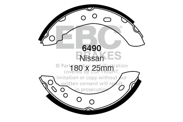 6490 - EBC Brake Shoes; Rear