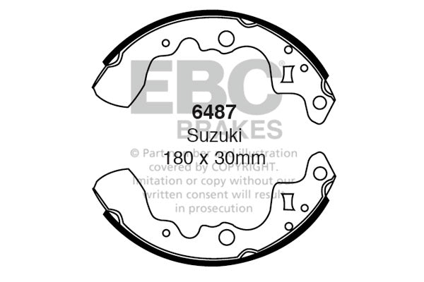 6487 - EBC Brake Shoes; Rear