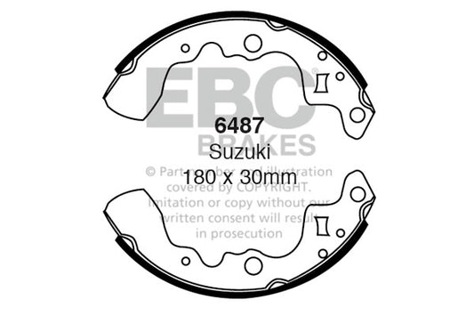 6487 - EBC Brake Shoes; Rear