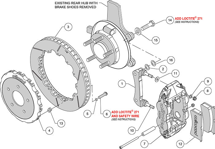 140-10638 - Wilwood Big Brake Kit - Rear - 327x25mm Bi-Slotted - Superlite 4R Anodized