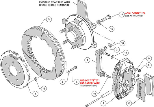 140-10638 - Wilwood Big Brake Kit - Rear - 327x25mm Bi-Slotted - Superlite 4R Anodized