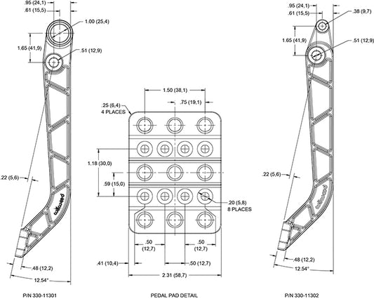 340-12044 - Wilwood Pedal Replacement Kit Dual Pedal