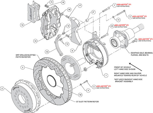 140-13678-D - Wilwood Big Brake Kit - Rear - 327x28mm Curved Slotted & Cross Drilled - Superlite 4R Black