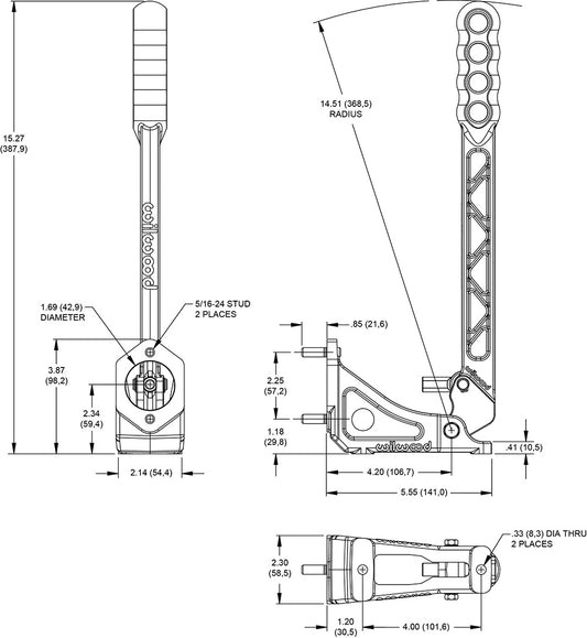 340-14769 - Wilwood Hand Brake Assembly Vertical