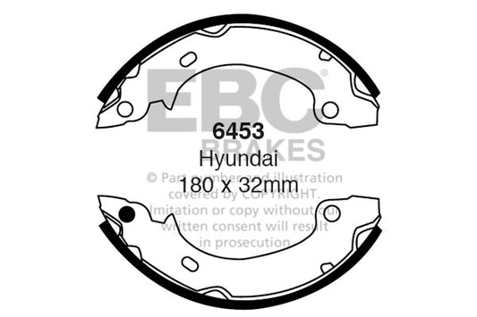 6453 - EBC Brake Shoes; Rear