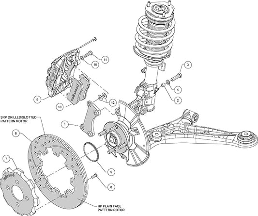 140-11899-R - Wilwood Big Brake Kit - Front - 309x20mm Plain - Dynapro 6 Red