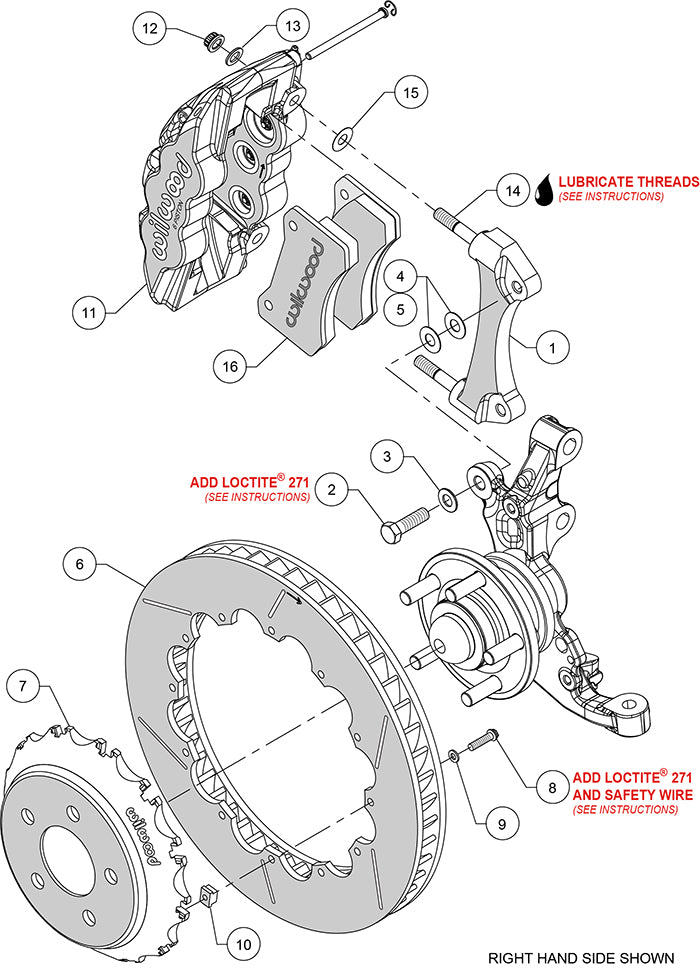 140-14290 - Wilwood Big Brake Kit - Front - 381x32mm Bi-Slotted - AERO6 Anodized
