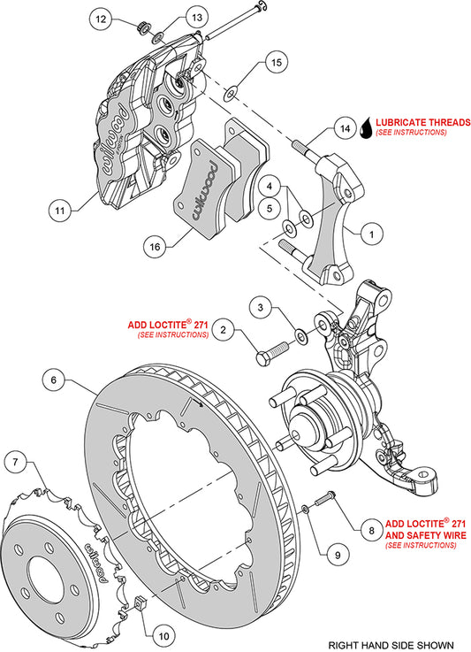 140-14290 - Wilwood Big Brake Kit - Front - 381x32mm Bi-Slotted - AERO6 Anodized