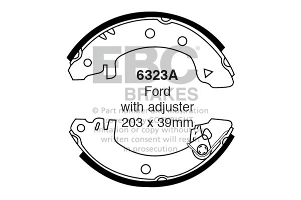 6323A - EBC Brake Shoes; Rear