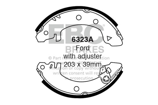 6323A - EBC Brake Shoes; Rear
