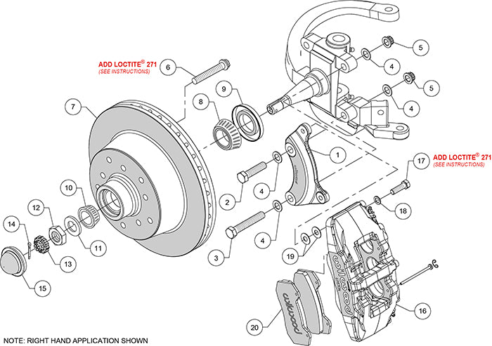 140-14607-R - Wilwood Big Brake Kit - Front - 298x28mm Plain - Dynapro 6 Red